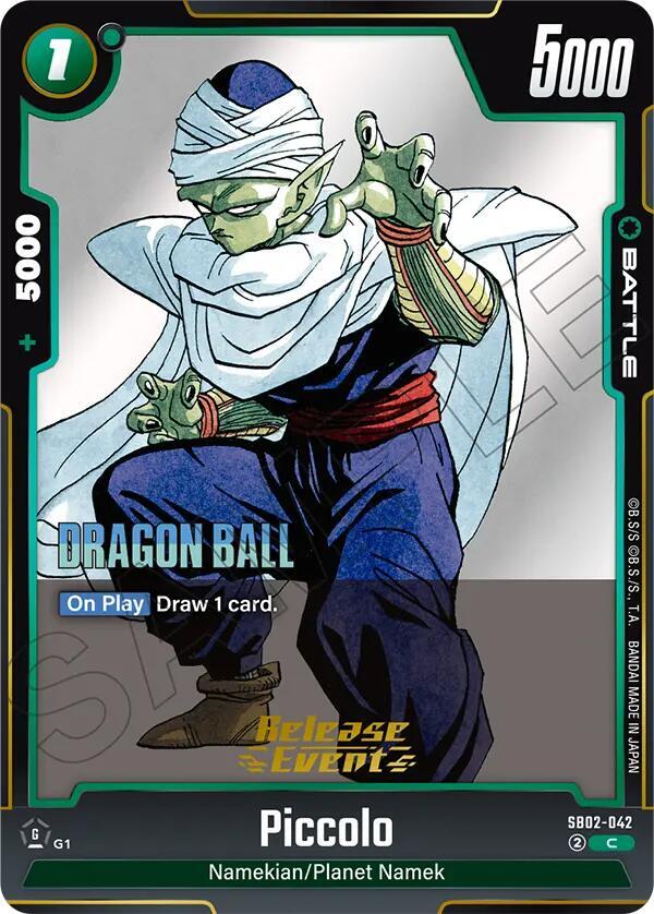 Piccolo SB02-042 card from Manga Booster 02 Release Event Cards