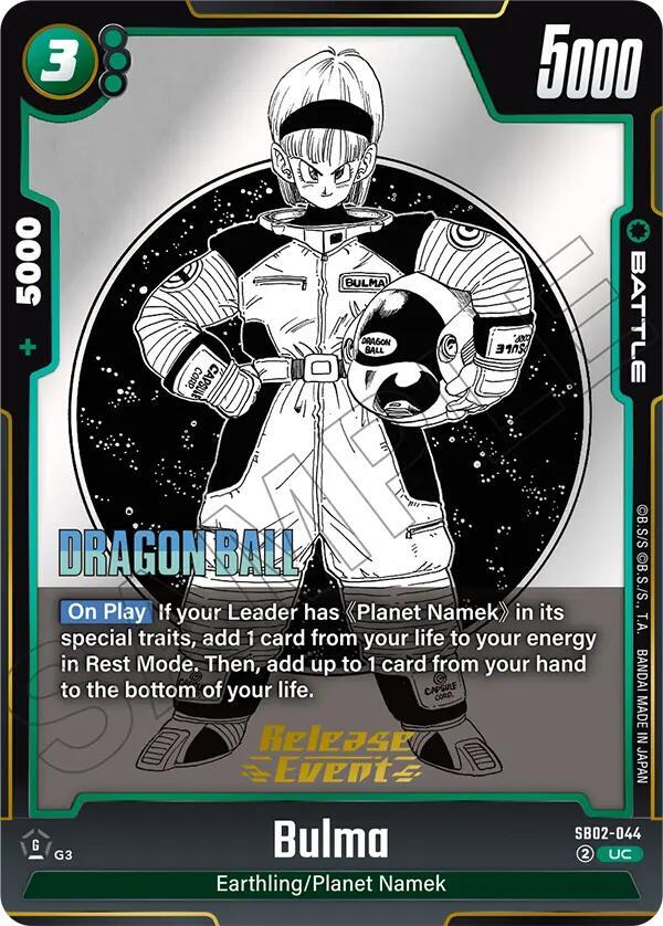 Bulma SB02-044 card from Manga Booster 02 Release Event Cards