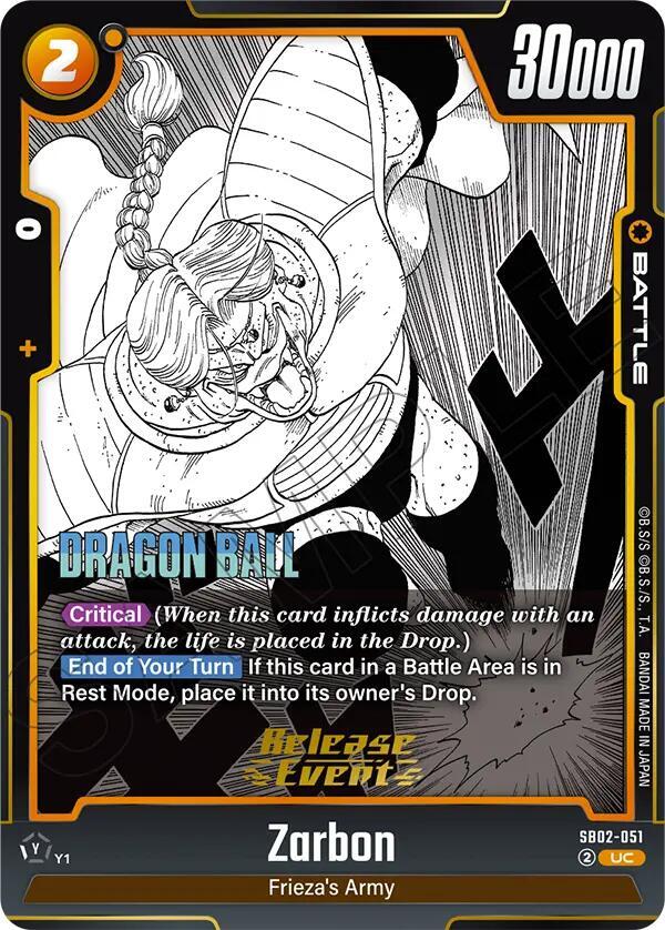 Zarbon SB02-051 card from Manga Booster 02 Release Event Cards