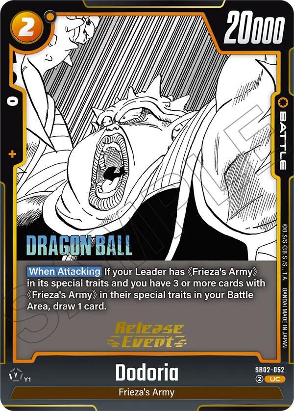 Dodoria SB02-052 card from Manga Booster 02 Release Event Cards