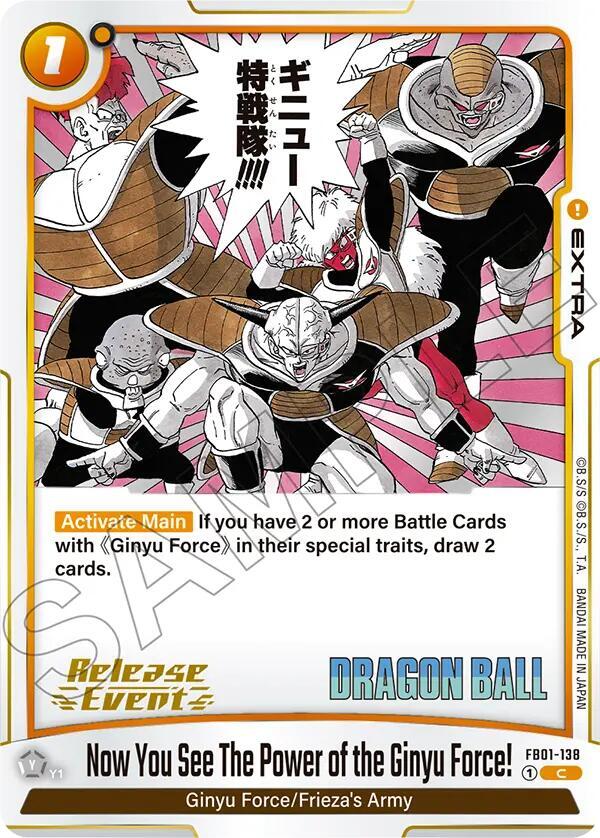 Now You See The Power of the Ginyu Force! FB01-138 card from Manga Booster 02 Release Event Cards