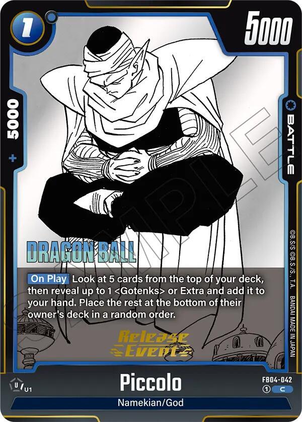 Piccolo FB04-042 card from Manga Booster 02 Release Event Cards