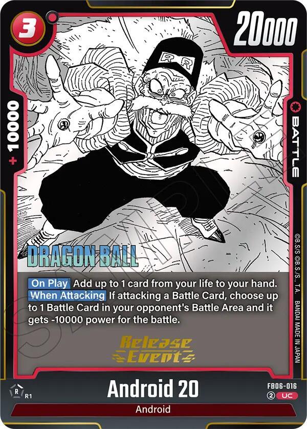 Android 20 FB06-016 card from Manga Booster 02 Release Event Cards
