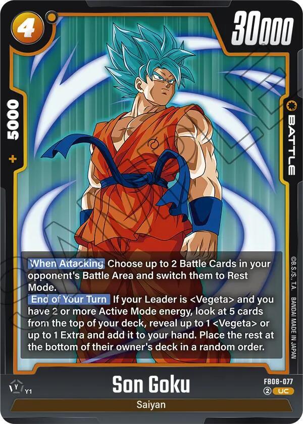 Son Goku FB08-077 card from Saiyan's Pride