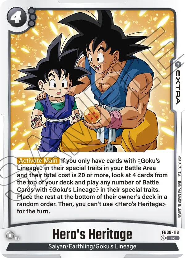 Hero's Heritage FB08-119 card from Saiyan's Pride