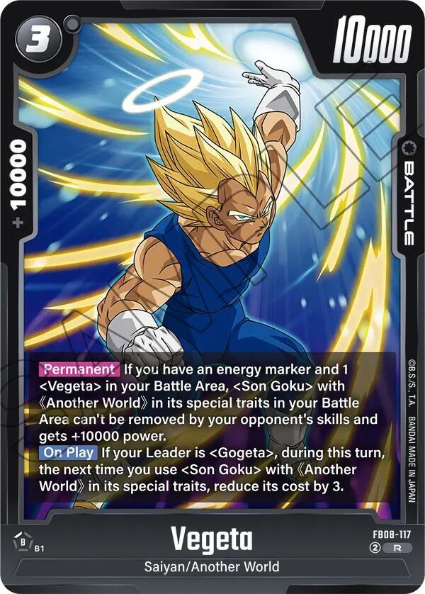 Vegeta FB08-117 card from Saiyan's Pride