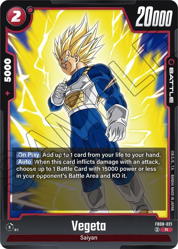 Vegeta FB08-021 card from Saiyan's Pride