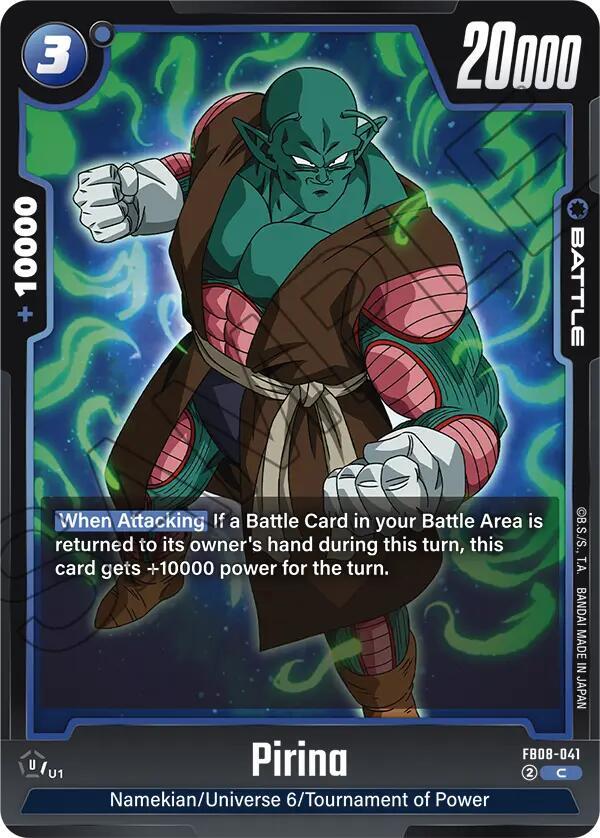 Pirina FB08-041 card from Saiyan's Pride