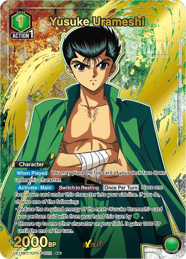 Yusuke Urameshi (R*) UE13BT/YYH-P-002 card from UE13BT: Yu Yu Hakusho: Ghost Files