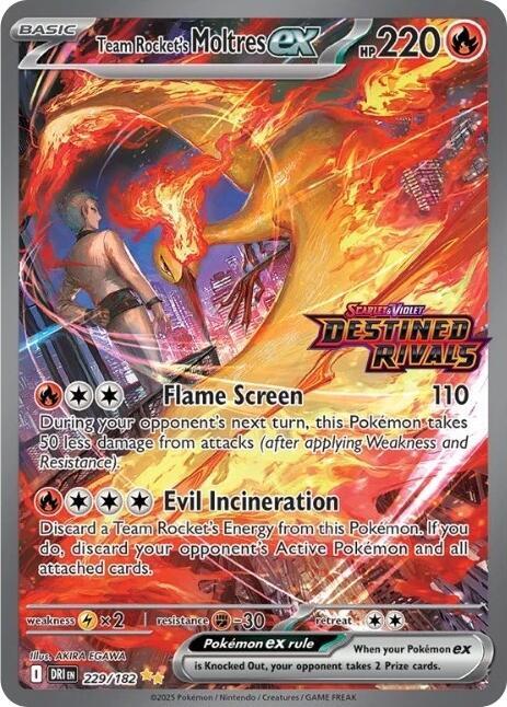 Team Rocket's Moltres ex (Destined Rivals Stamp) 229/182 card from Miscellaneous Cards & Products