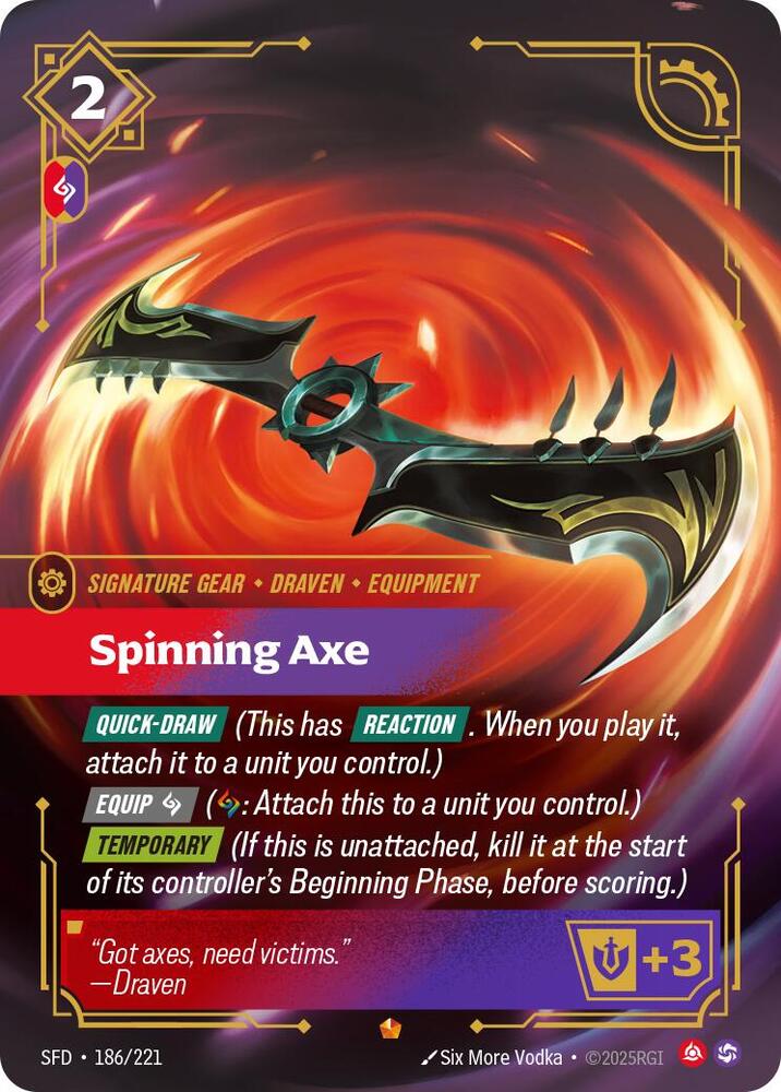 Spinning Axe 186/221 card from Spiritforged