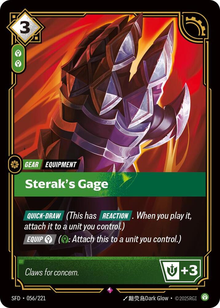 Sterak's Gage 056/221 card from Spiritforged