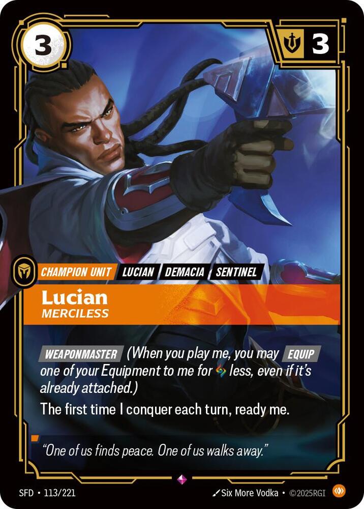 Lucian - Merciless 113/221 card from Spiritforged