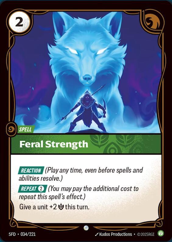 Feral Strength 034/221 card from Spiritforged