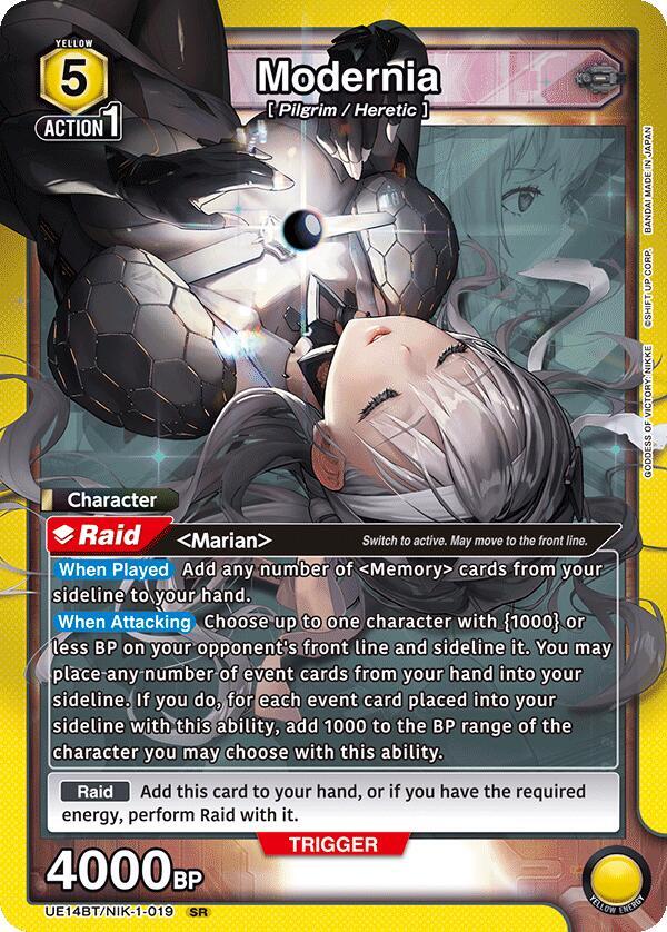 Modernia UE14BT/NIK-1-019 card from UE14BT: GODDESS OF VICTORY: NIKKE
