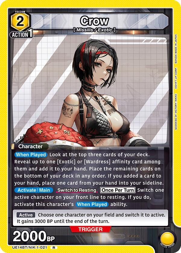 Crow UE14BT/NIK-1-021 card from UE14BT: GODDESS OF VICTORY: NIKKE