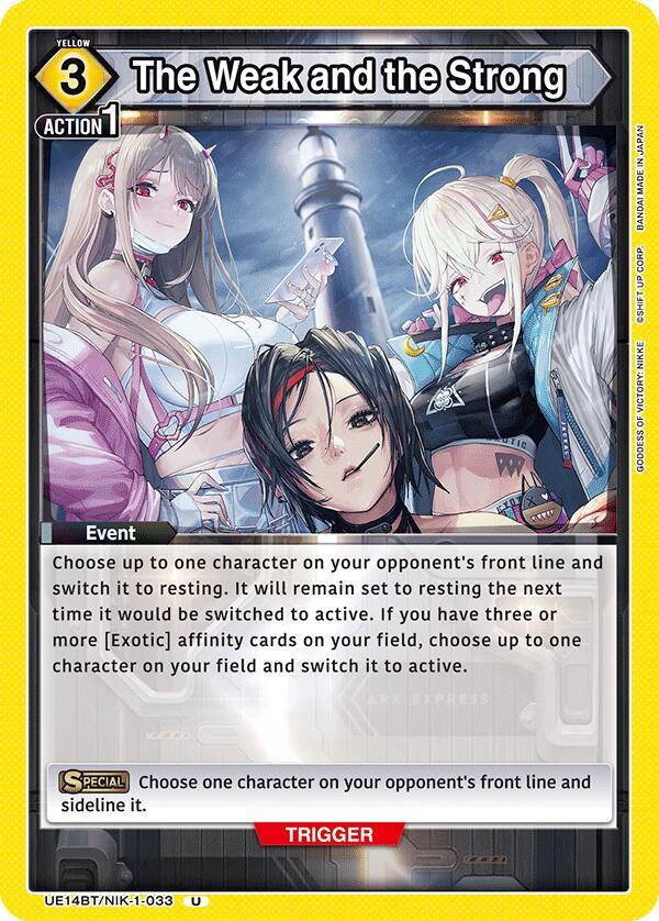 The Weak and the Strong UE14BT/NIK-1-033 card from UE14BT: GODDESS OF VICTORY: NIKKE