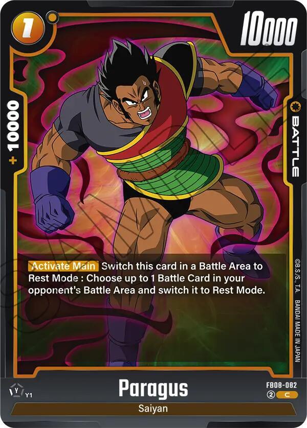 Paragus FB08-082 card from Saiyan's Pride