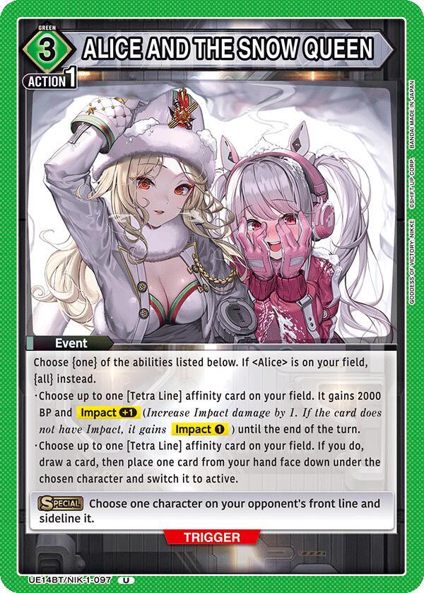 ALICE AND THE SNOW QUEEN UE14BT/NIK-1-097 card from UE14BT: GODDESS OF VICTORY: NIKKE