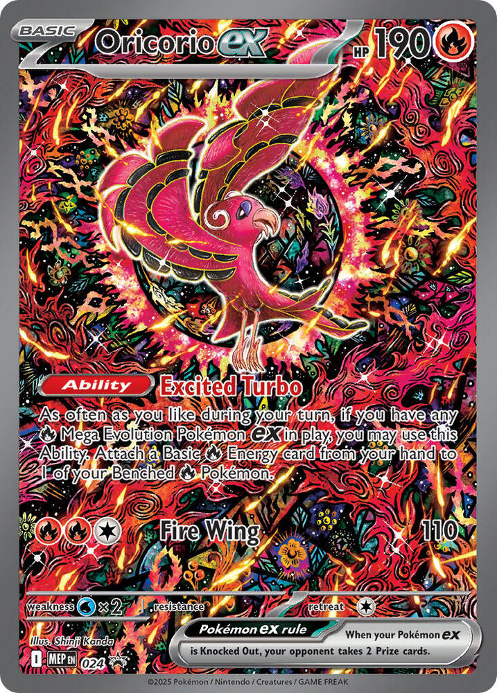 Oricorio ex 024 card from ME: Mega Evolution Promo