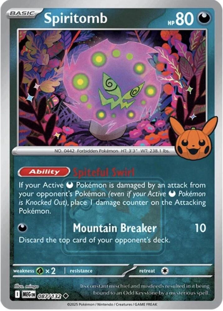 Spiritomb (Trick or Trade Stamped) 087/132 card from League & Championship Cards