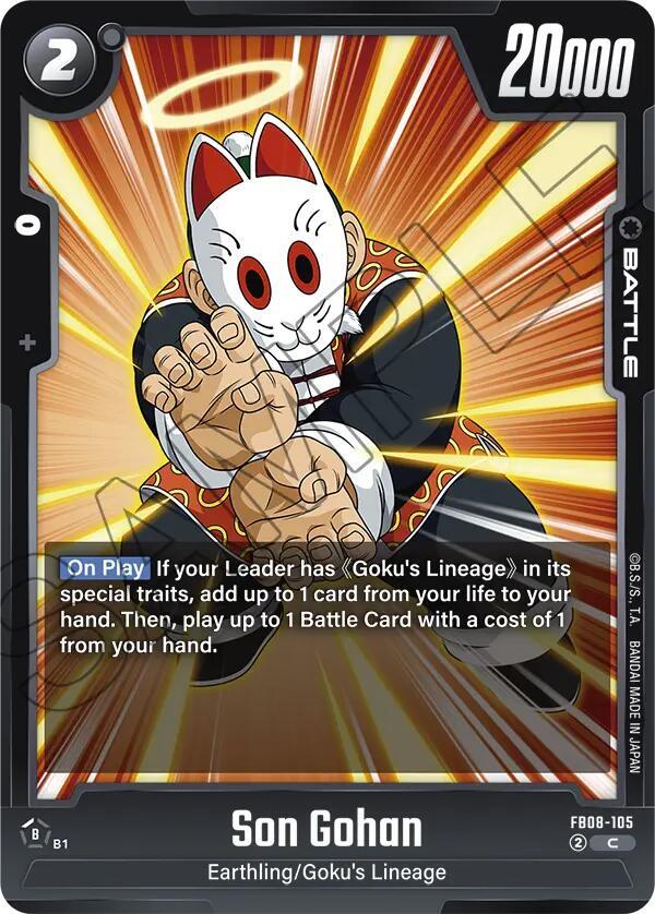 Son Gohan FB08-105 card from Saiyan's Pride