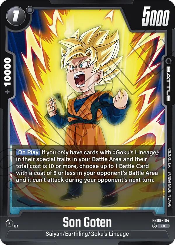 Son Goten FB08-104 card from Saiyan's Pride