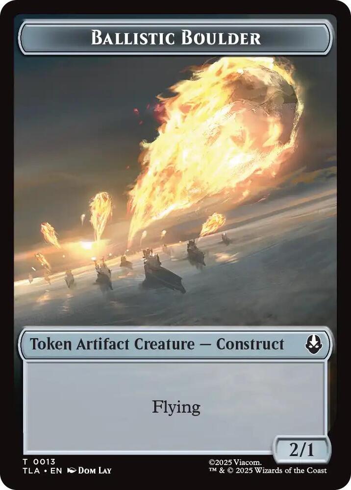 Ballistic Boulder // Soldier Double-Sided Token 13 // 11 card from Avatar: The Last Airbender