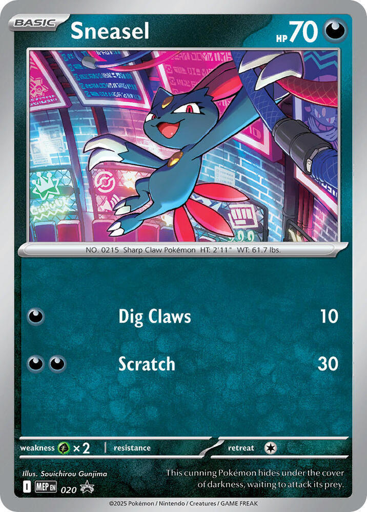 Sneasel (Cosmos Holo) 020 card from ME: Mega Evolution Promo