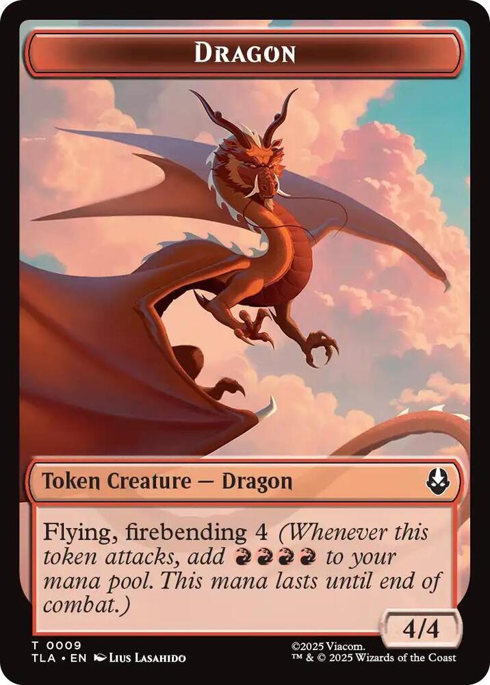 Dragon // Food Double-Sided Token 9 // 19 card from Avatar: The Last Airbender