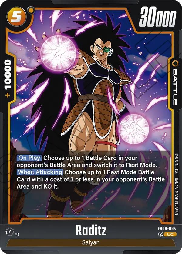 Raditz FB08-094 card from Saiyan's Pride