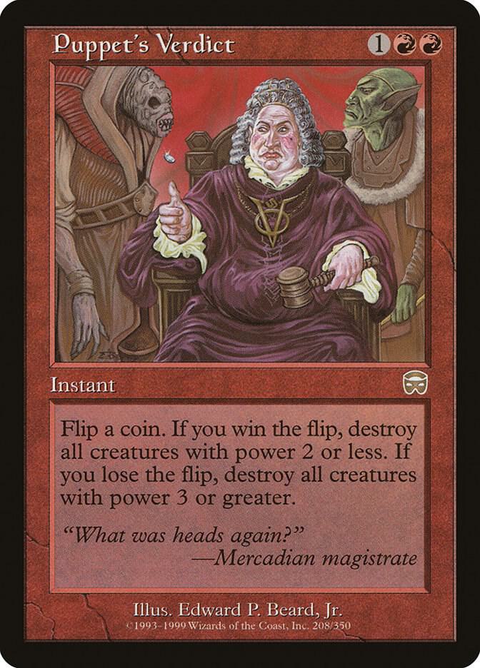 Puppet's Verdict 208 card from Mercadian Masques