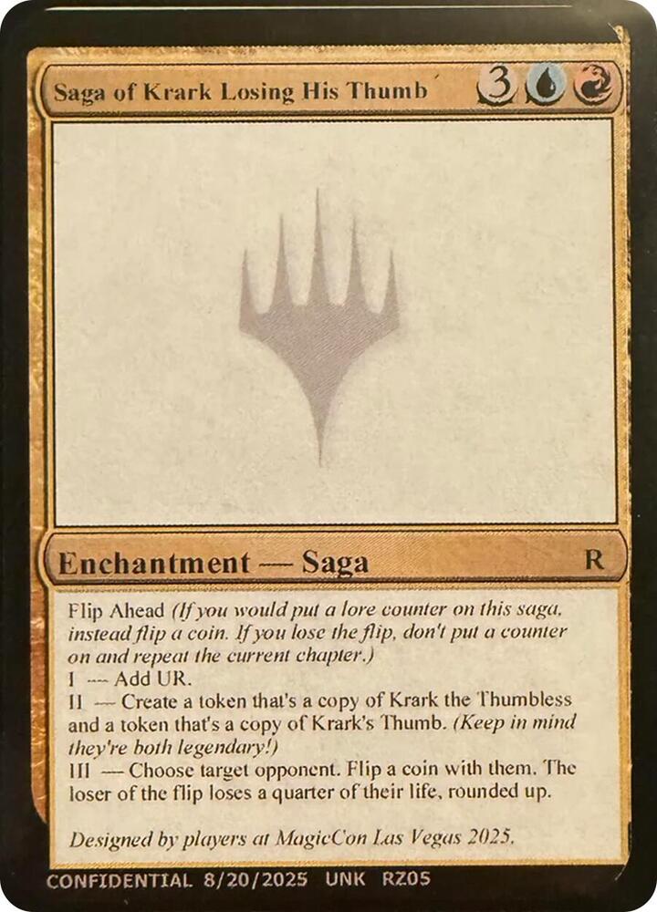 Saga of Krark Losing His Thumb card from Un-Known Event Playtest Cards