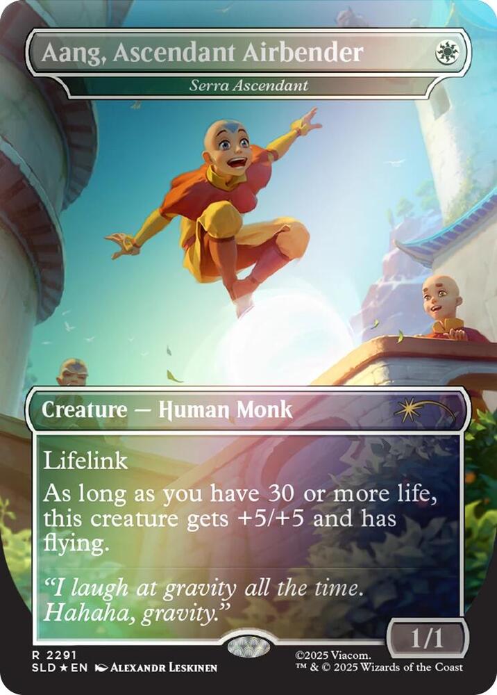 Aang, Ascendant Airbender - Serra Ascendant (Rainbow Foil) 2291 card from Secret Lair Drop Series