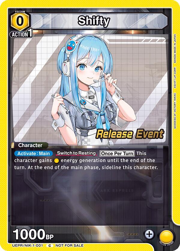 Shifty UEPR/NIK-1-001 card from UE14BT: GODDESS OF VICTORY: NIKKE Release Event Cards