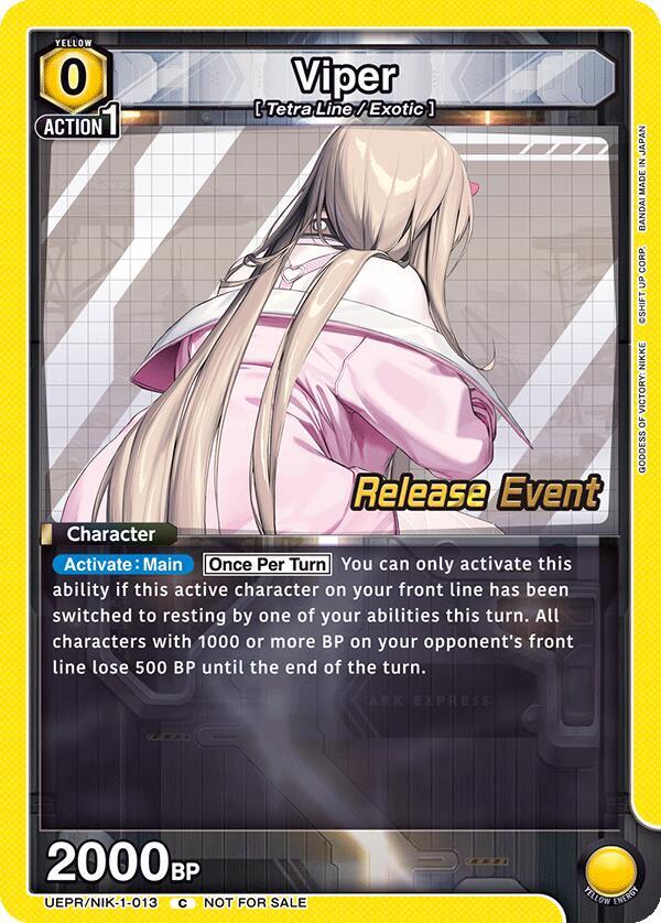 Viper UEPR/NIK-1-013 card from UE14BT: GODDESS OF VICTORY: NIKKE Release Event Cards
