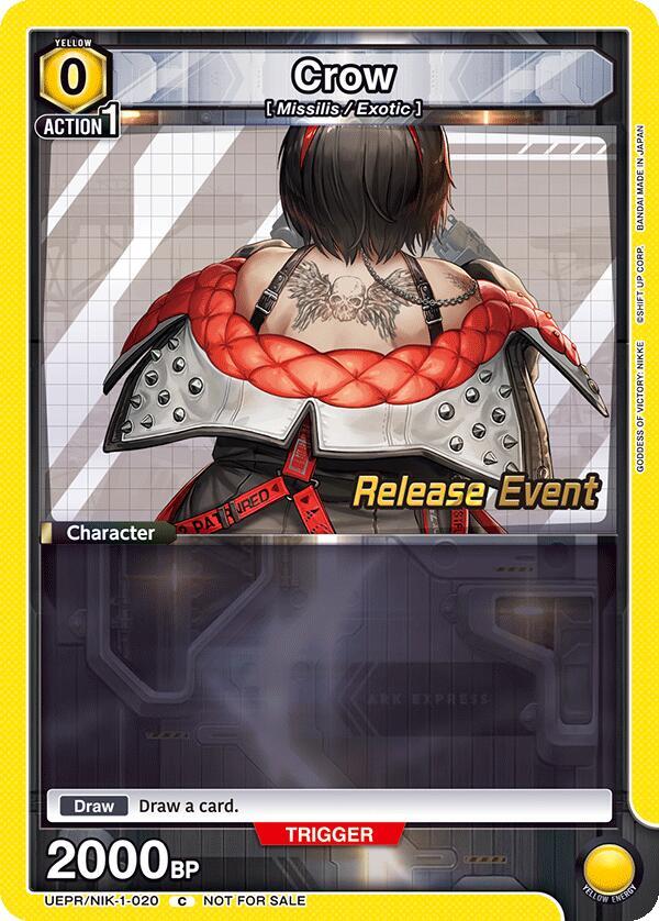 Crow UEPR/NIK-1-020 card from UE14BT: GODDESS OF VICTORY: NIKKE Release Event Cards
