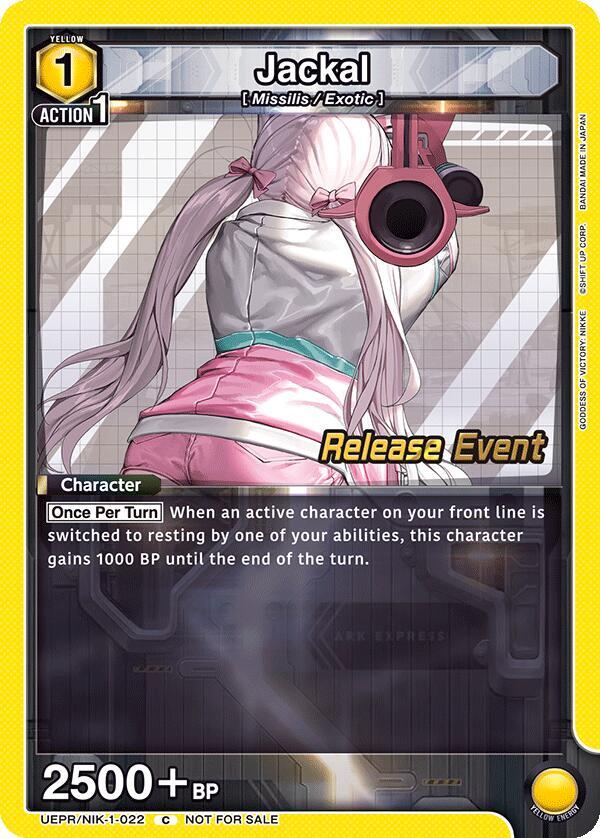 Jackal UEPR/NIK-1-022 card from UE14BT: GODDESS OF VICTORY: NIKKE Release Event Cards