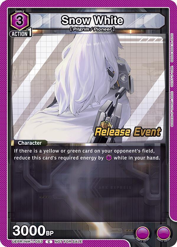 Snow White UEPR/NIK-1-053 card from UE14BT: GODDESS OF VICTORY: NIKKE Release Event Cards