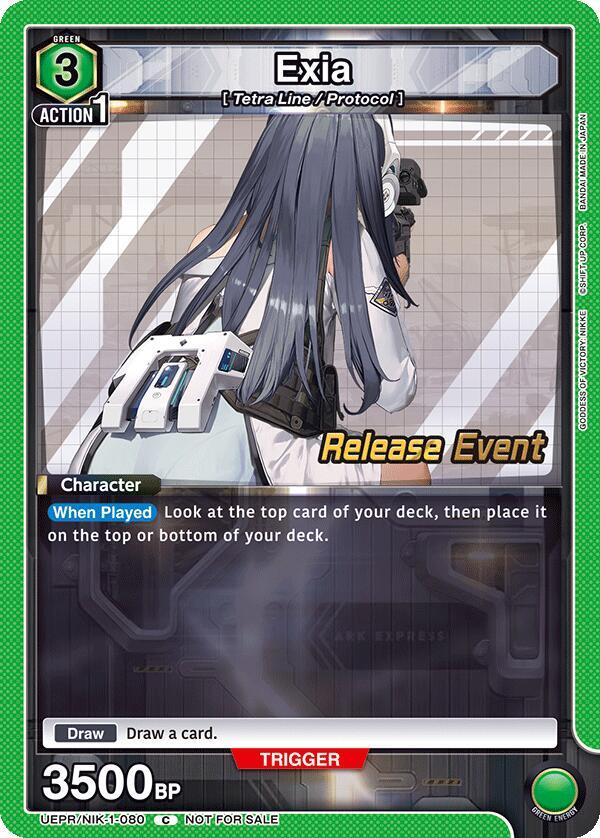 Exia UEPR/NIK-1-080 card from UE14BT: GODDESS OF VICTORY: NIKKE Release Event Cards