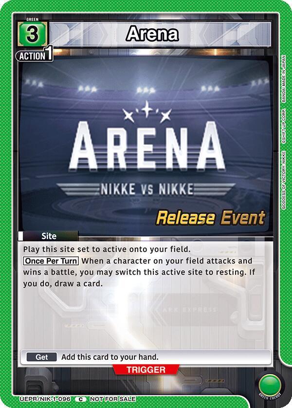 Arena UEPR/NIK-1-096 card from UE14BT: GODDESS OF VICTORY: NIKKE Release Event Cards