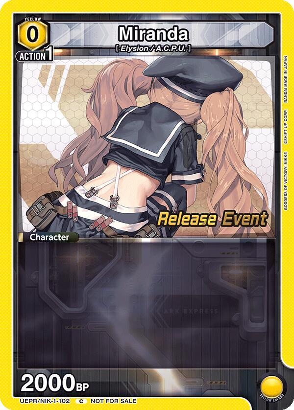 Miranda UEPR/NIK-1-102 card from UE14BT: GODDESS OF VICTORY: NIKKE Release Event Cards