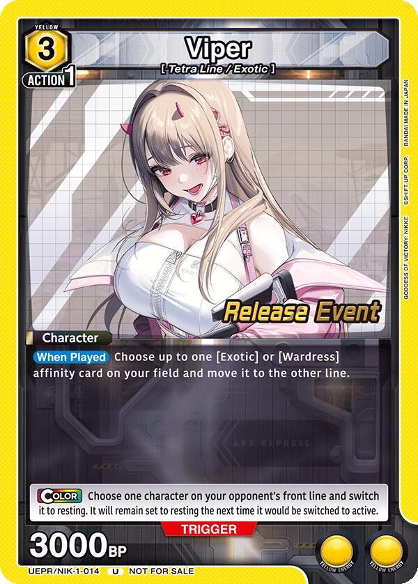 Viper UEPR/NIK-1-014 card from UE14BT: GODDESS OF VICTORY: NIKKE Release Event Cards
