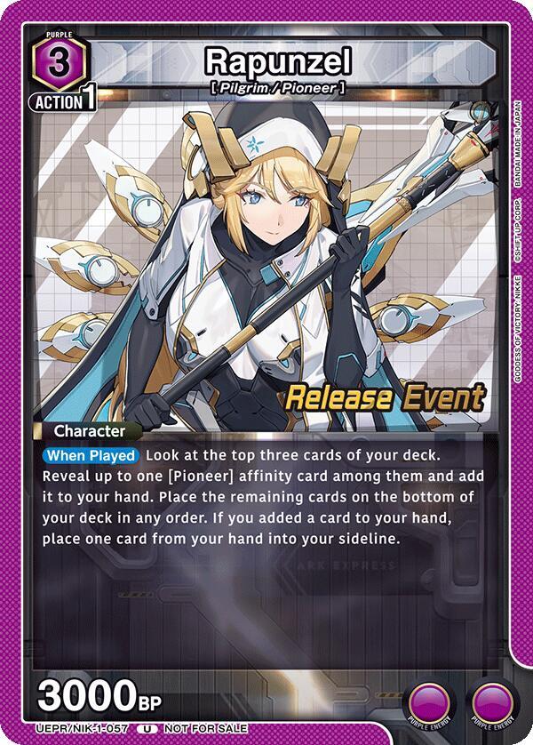 Rapunzel UEPR/NIK-1-057 card from UE14BT: GODDESS OF VICTORY: NIKKE Release Event Cards