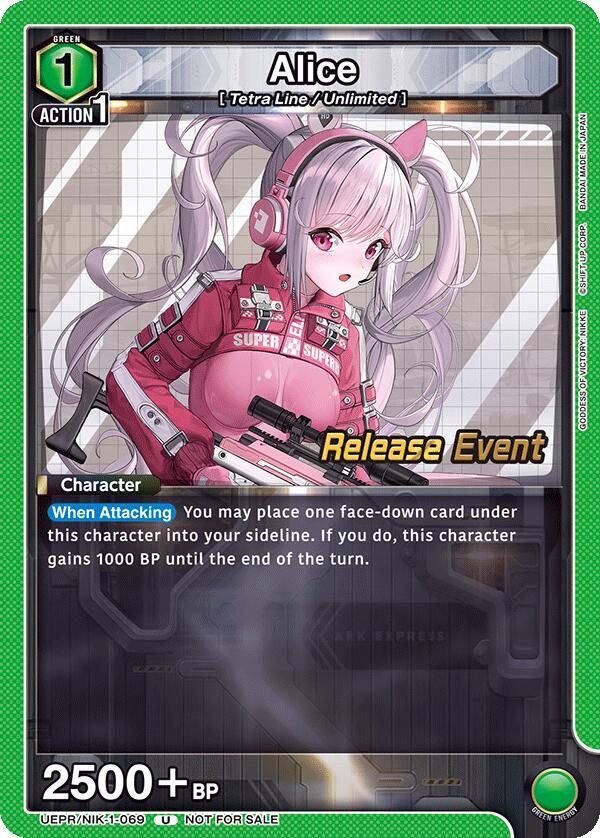 Alice UEPR/NIK-1-069 card from UE14BT: GODDESS OF VICTORY: NIKKE Release Event Cards