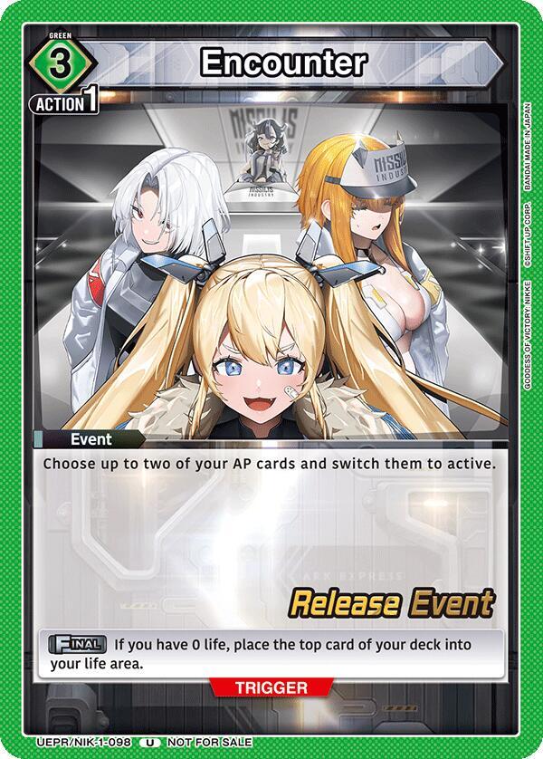 Encounter UEPR/NIK-1-098 card from UE14BT: GODDESS OF VICTORY: NIKKE Release Event Cards
