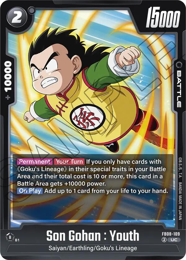 Son Gohan : Youth FB08-109 card from Saiyan's Pride