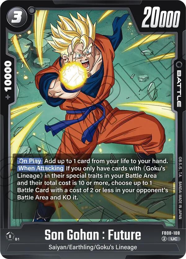 Son Gohan : Future FB08-108 card from Saiyan's Pride