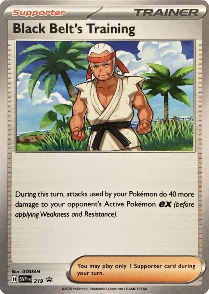 Black Belt's Training 219 card from SV: Scarlet & Violet Promo Cards