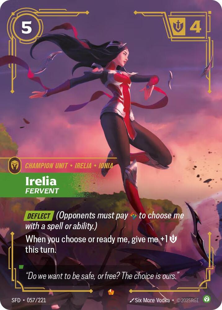Irelia - Fervent 057/221 card from Spiritforged